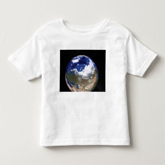 北極圏を示す地球の眺め トドラーTシャツ (正面)