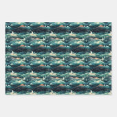 北極圏オーロラ探検隊:氷の冒険デザイン ラッピングペーパーシート (正面)