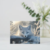 北極圏キツネと魅惑する青い目 ポストカード (スタンド正面)