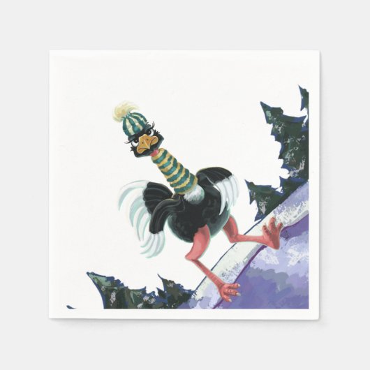 北極圏ダチョウ走 スタンダードカクテルナプキン (正面)