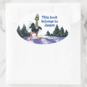 北極圏ダチョウ走 楕円形シール (バッグ)