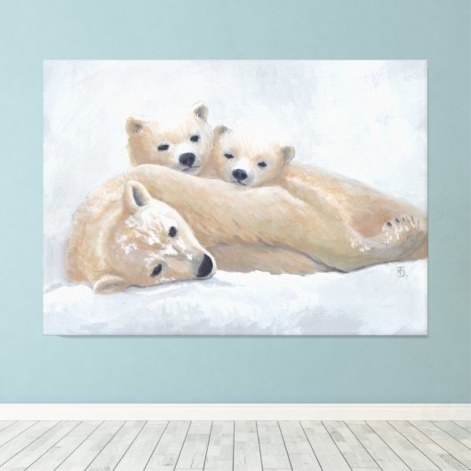 北極圏ファミリー キャンバスプリント (インサイチュ (ウッドフロア))