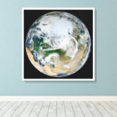 北極圏、ヨーロッパ、アジアを示す地球。 キャンバスプリント (インサイチュ (ウッドフロア))