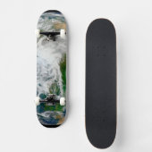 北極圏、ヨーロッパ、アジアを示す地球。 スケートボード (正面)