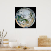 北極圏、ヨーロッパ、アジアを示す地球。 ポスター (キッチン)