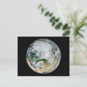 北極圏、ヨーロッパ、アジアを示す地球。 ポストカード (スタンド正面)