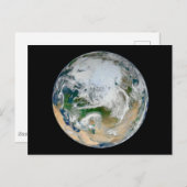 北極圏、ヨーロッパ、アジアを示す地球。 ポストカード (正面/裏面)