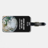 北極圏、ヨーロッパ、アジアを示す地球。 ラゲッジタグ (裏面横)