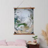 北極圏、ヨーロッパ、アジアを示す地球。 吊り下げ型タペストリー (寝室)