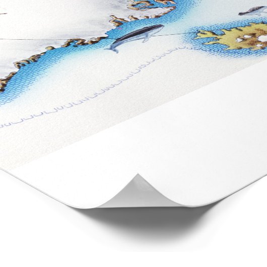 北極地図 ポスター (角)