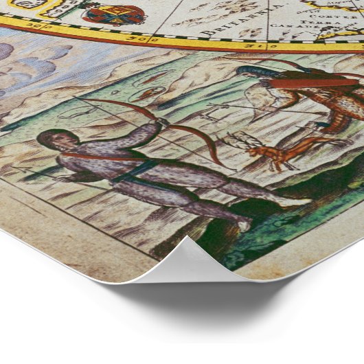 北極地図 ポスター (角)