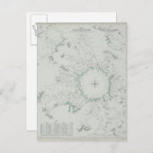 北極地図 ポストカード (正面/裏面)