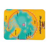 北極地図 マグネット (横)