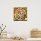 北極地図(メルカトル) ポスター (キッチン)