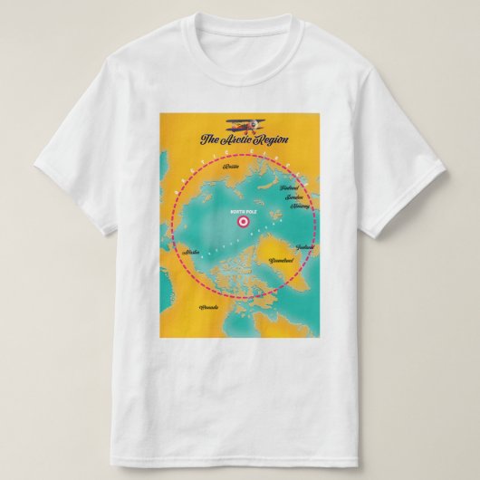 北極地図 Tシャツ (デザイン正面)