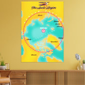 北極域北極地図 キャンバスプリント (インサイチュ (リビング))