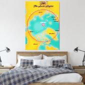 北極域北極地図 キャンバスプリント (インサイチュ (寝室))