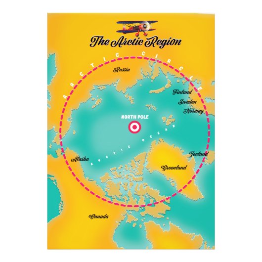 北極域北極地図 フォトプリント            (正面)
