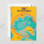 北極域北極地図 ポストカード (正面/裏面)