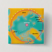 北極域北極地図 缶バッジ (正面)