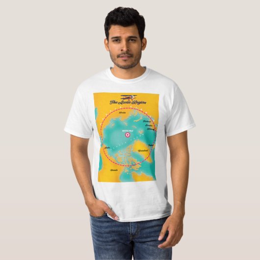 北極域北極地図 Tシャツ (正面フル)