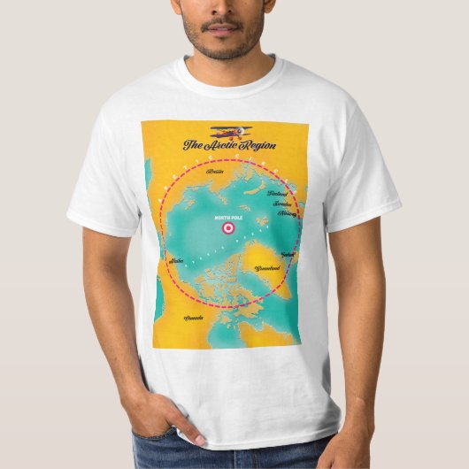 北極域北極地図 Tシャツ (正面)