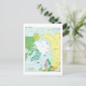 北極域地図 ポストカード (スタンド正面)