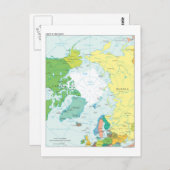 北極域地図 ポストカード (正面/裏面)