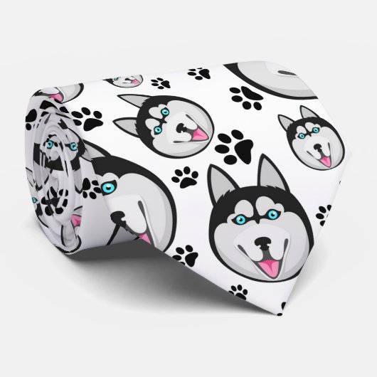 北極子犬のシベリアンハスキーの大きいそり犬 ネクタイ (ロール)