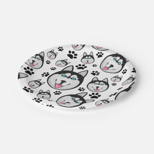 北極子犬のシベリアンハスキーの大きいそり犬 ペーパープレート (アングル)