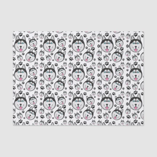 北極子犬のシベリアンハスキーの大きいそり犬 薄葉紙 (正面)