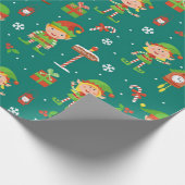 北極小妖精や小人クリスマスパターン ラッピングペーパー (角)