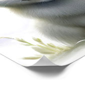 北極描写キツネの絵を描3D水色 ポスター (角)