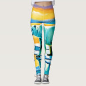 北極日没の北極像 レギンス (正面)