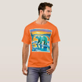 北極日没の北極像 Tシャツ (正面フル)