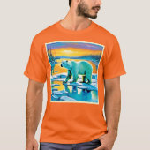 北極日没の北極像 Tシャツ (正面)