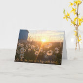 北極日没の悔やみや弔慰カード カード (黄色い花)