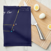 北極星を見つける北半球 キッチンタオル (四つ折り)