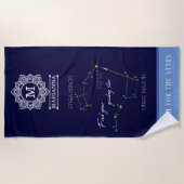 北極星を見つける北半球 ビーチタオル (正面)