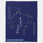 北極星を見つける北半球 フリースブランケット (正面)