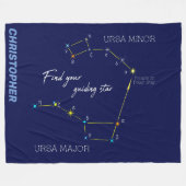 北極星を見つける北半球 フリースブランケット (正面(横))