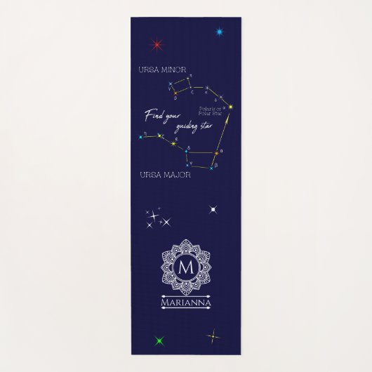 北極星を見つける北半球 ヨガマット (正面)