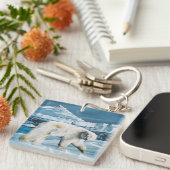 北極極熊ブルー キーホルダー (正面右)