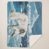 北極極熊ブルー シェルパブランケット (正面)