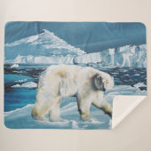 北極極熊ブルー シェルパブランケット (正面(横))