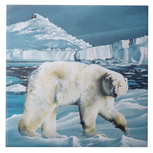 北極極熊ブルー タイル (正面)