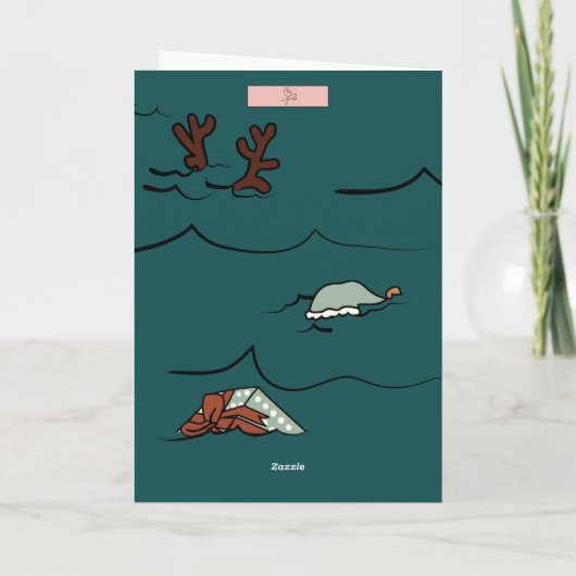 北極気候危機クリスマスカーおもしろいド シーズンカード (裏面)