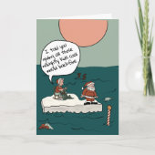 北極気候危機クリスマスカーおもしろいド シーズンカード (正面)