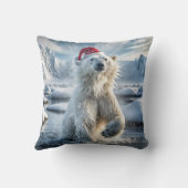 北極水のクリスマスポーラーベア クッション (裏面)