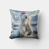 北極水のクリスマスポーラーベア クッション (正面)
